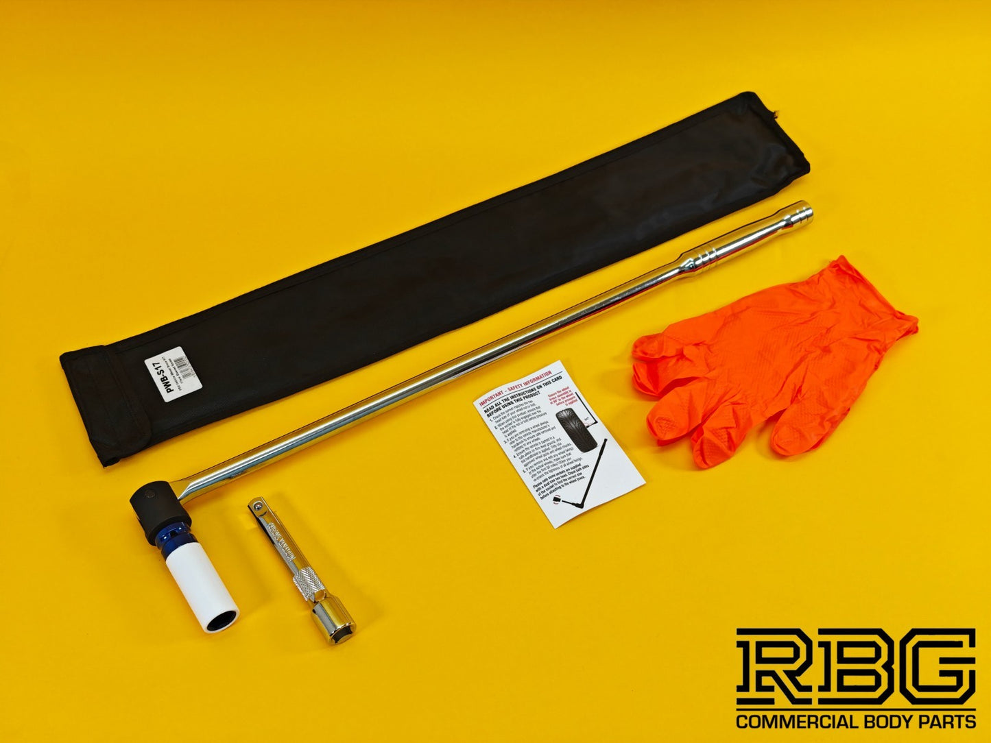 Vehicle Wheel Brace Kit 17mm Pro Sleeved Socket Protective Gloves Extension Bar
