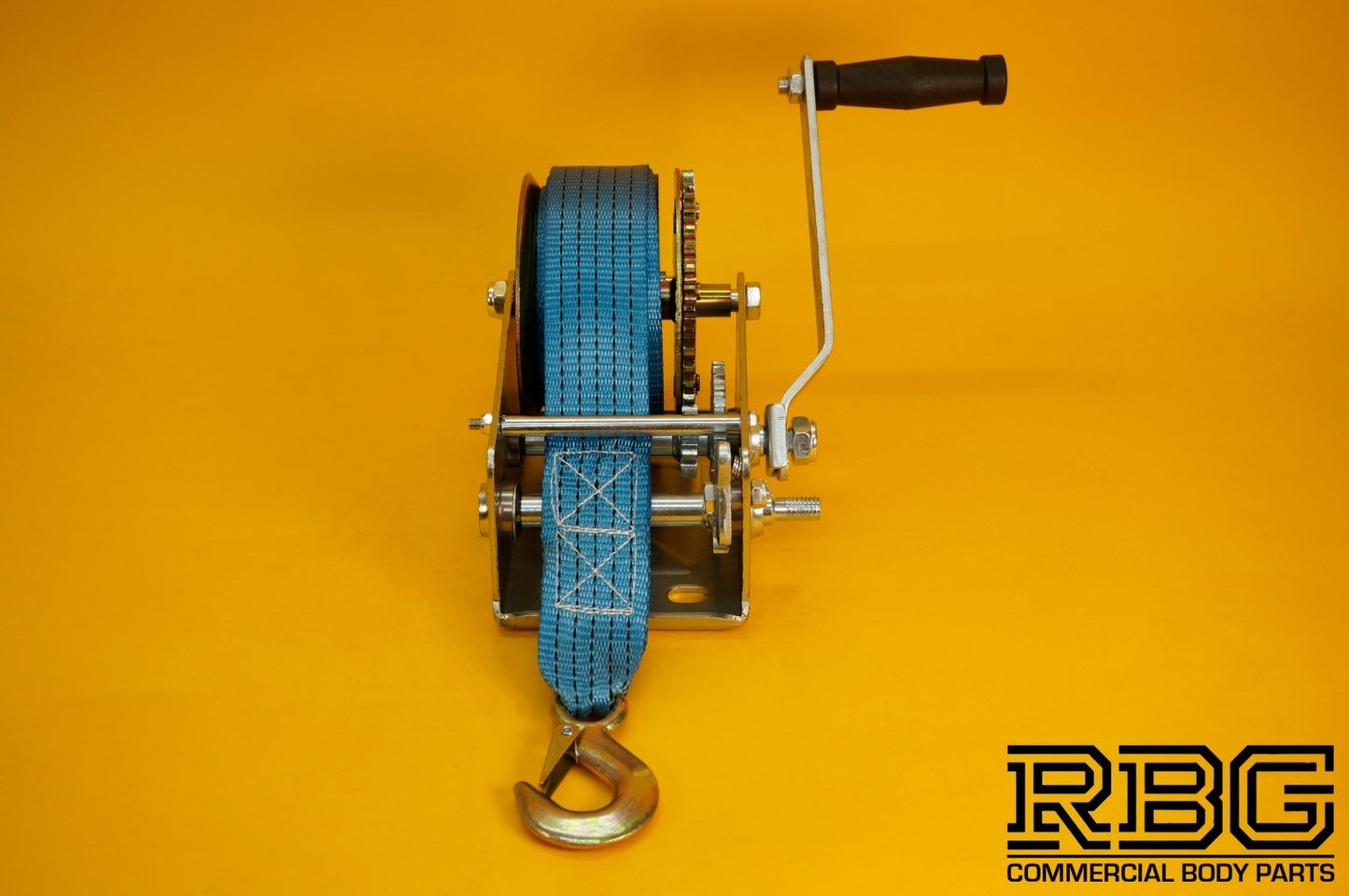 Manual Hand Winch 2000lb + Strap 10m & Hook Trailer Caravan Boat Winch Marine