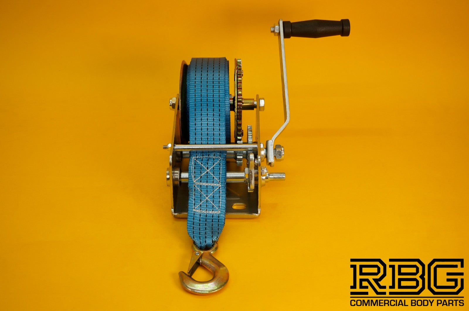 Manual Hand Winch 2000lb + Strap 10m & Hook Trailer Caravan Boat Winch Marine