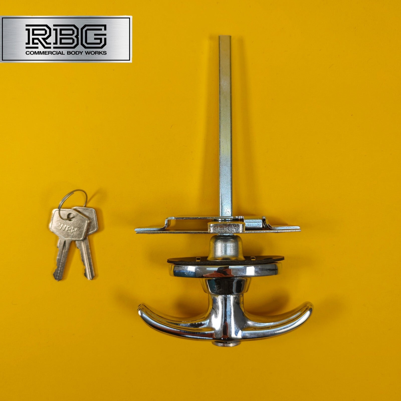Chrome T Handle & Budget Lock Set Lever Latch for Trailer Horsebox Caravan UK