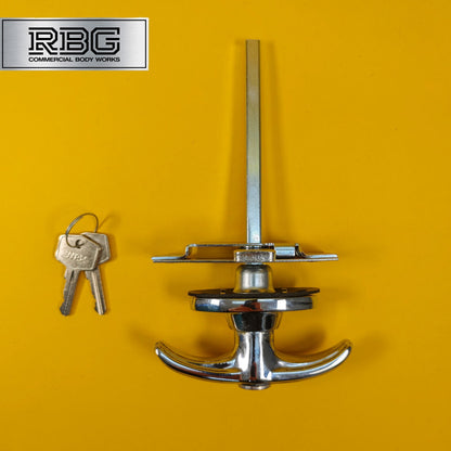 Chrome T Handle & Budget Lock Set Lever Latch for Trailer Horsebox Caravan UK