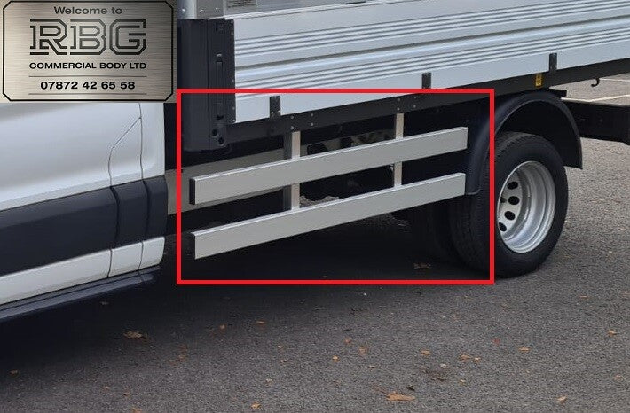 Ford Transit single cab crash rails. Side guards without corner pillars.