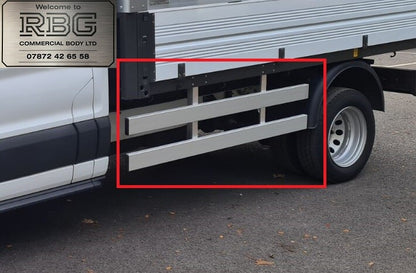 Ford Transit single cab crash rails. Side guards without corner pillars.