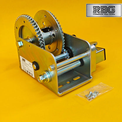 2500Lb Professional Hand Winch 1100Kg Safety Clutch Brake Red-Rust Resistant UK