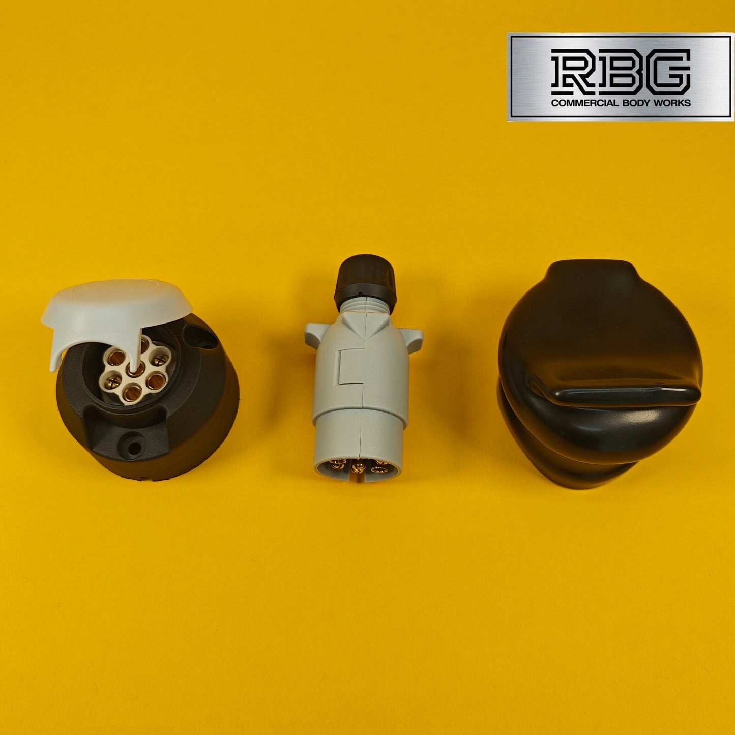 Plastic Socket + Plug + PVC Socket Cover Set 7 Pin 12S Trailer Caravan Towing
