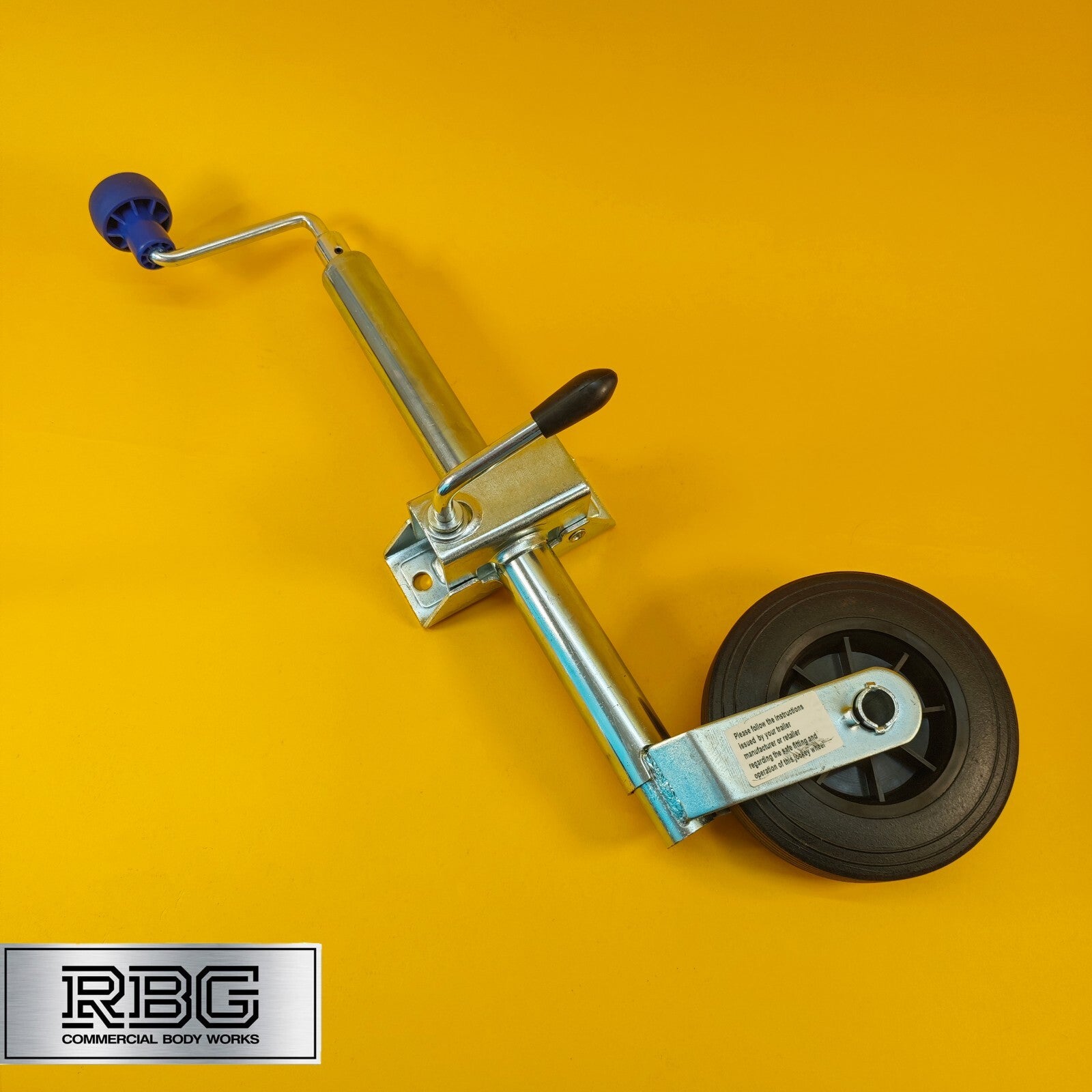 34mm Jockey Wheel + Clamp For Trailer / Caravan 75Kg Standard Duty 560mm-810mm