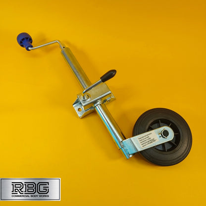 34mm Jockey Wheel + Clamp For Trailer / Caravan 75Kg Standard Duty 560mm-810mm