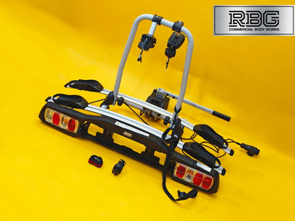 Cycle Carrier 2 Bike Towball Mounted 30kg Car Rear Tow Bar Ball Tilting Rack UK