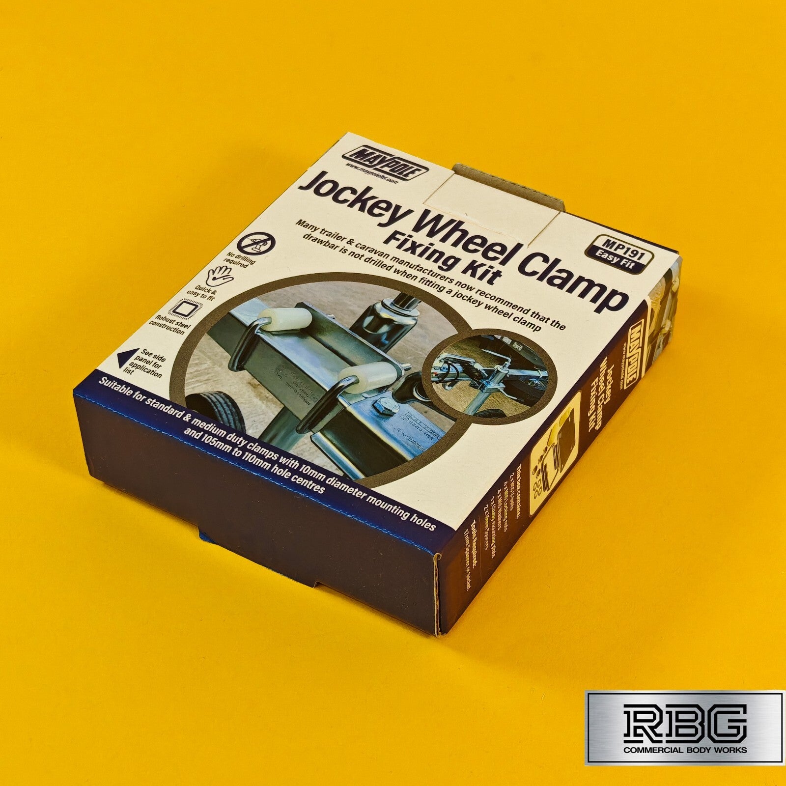 Jockey Wheel Clamp Fixing Kit for 50&60mm Drawbars Trailer No Drilling Required