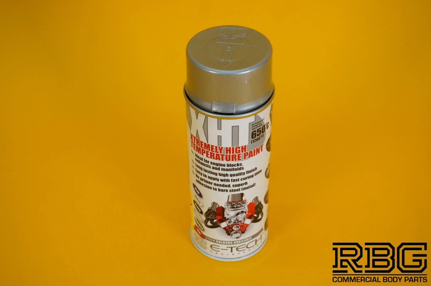 Extremely High Temperature Paint SILVER 400ml E-TECH XHT for Car Engine Exhaust