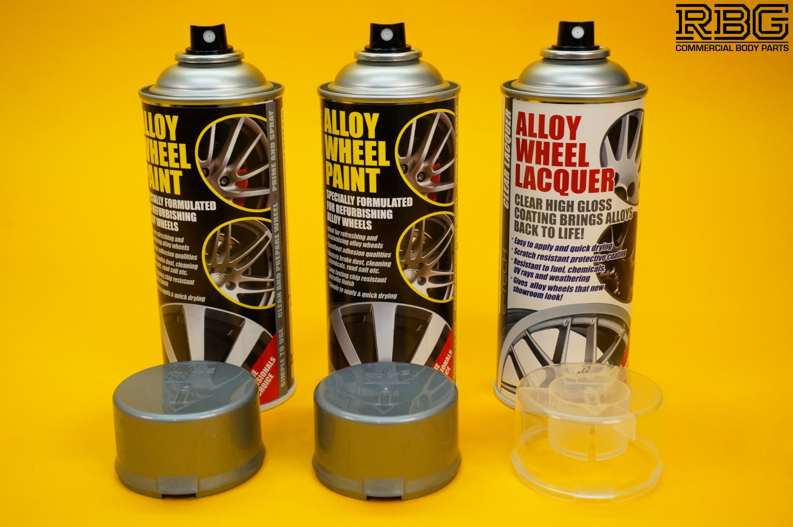 2x Alloy Wheel Paint METALLIC SILVER + 1x Clear Lacquer Spray Refurbishment Kit