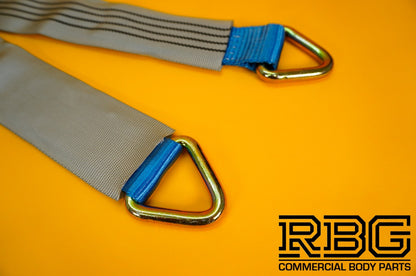 Axle Recovery Strap 5ton 50mm D-Rings + Protector 1m Lashing Cargo Heavy Duty