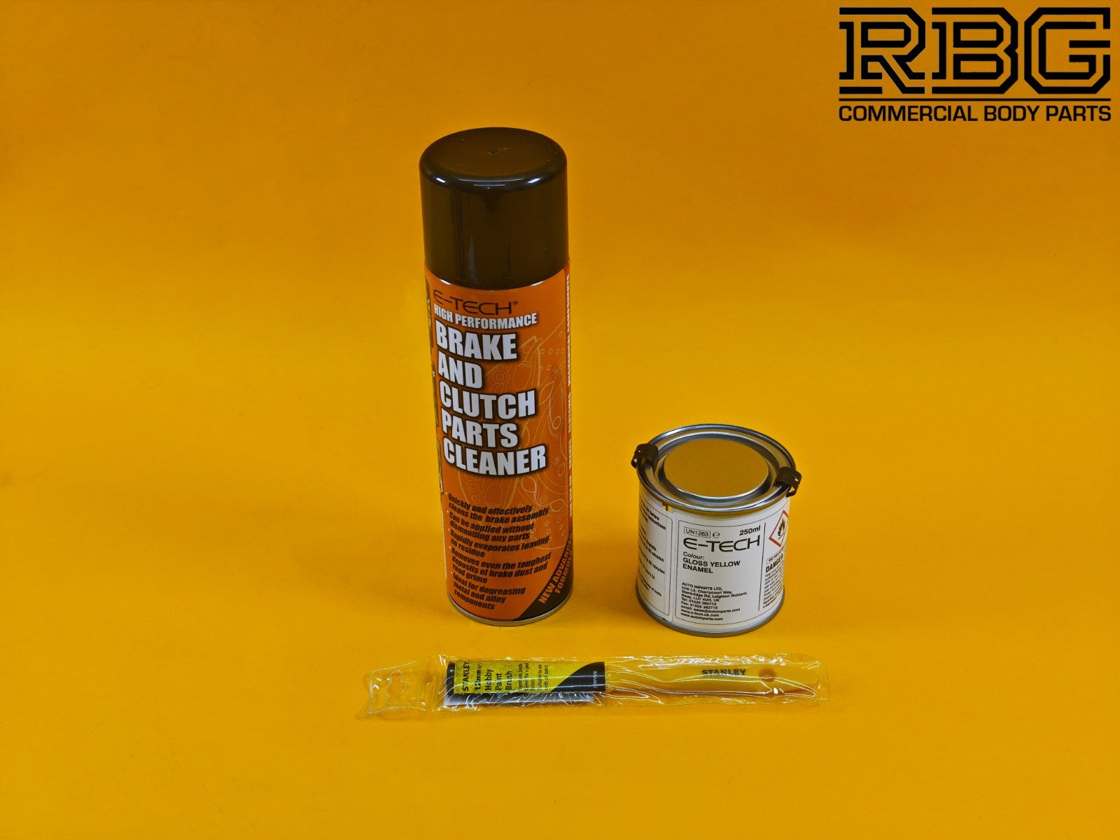 Brake Caliper Paint Kit YELLOW Paint + Cleaner + Brush E-TECH For Car Vehicle UK