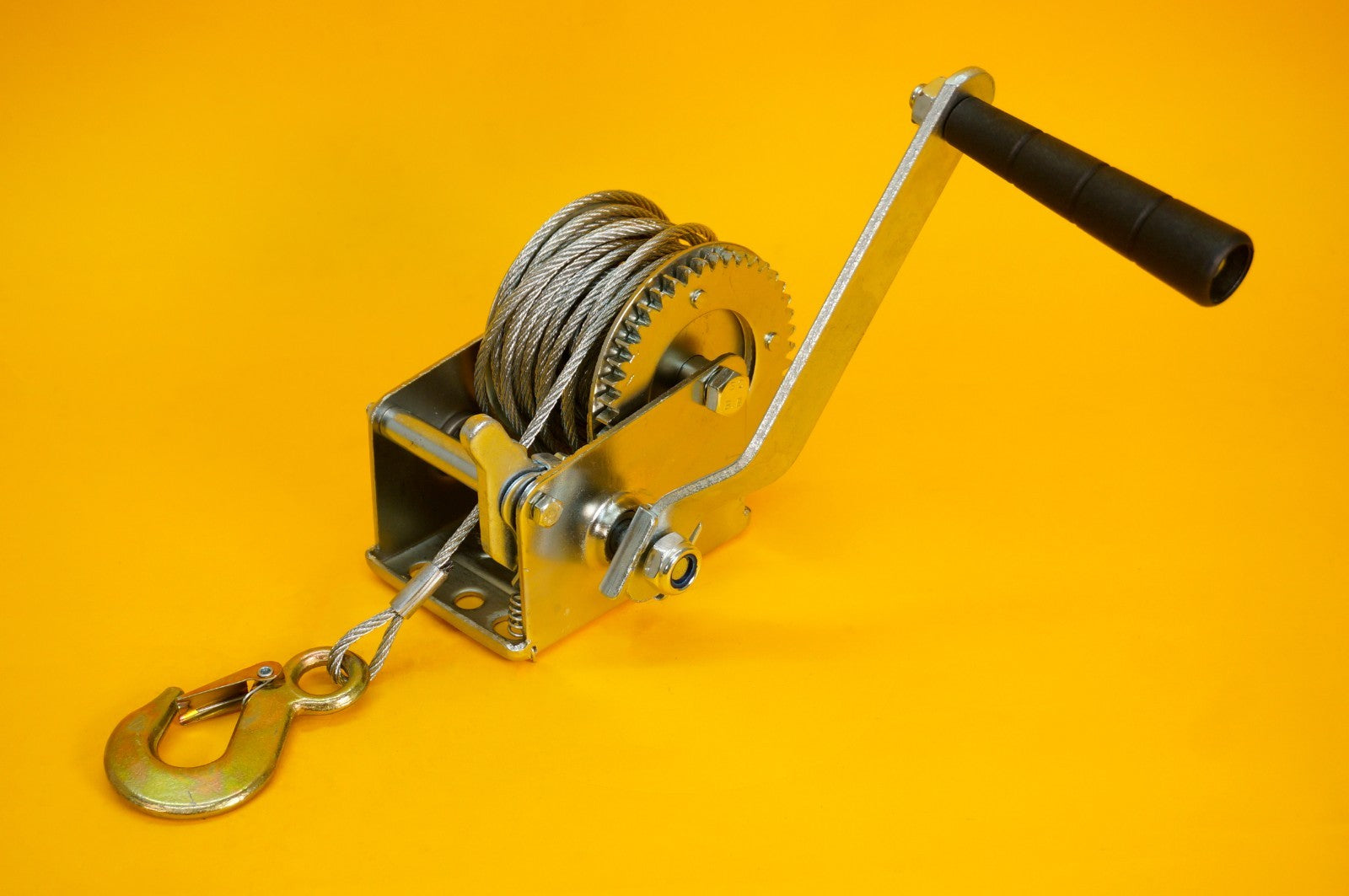 Manual Hand Winch 600lb + Steel Rope 8m & Hook Trailer Caravan Boat Winch Marine