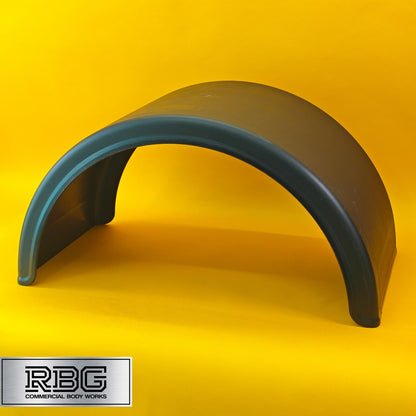 Twin Wheel Mudguard Round Plastic 860X450mm Black Domar for Trucks Italy
