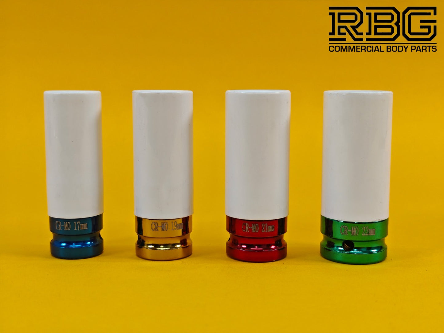 Sockets Set Alloy Wheel Nuts Sleeved Protective Sockets 4 piece 17, 19, 21, 22mm