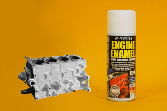 SILVER Engine Enamel Spray Coating 400ml E-TECH Heat Resistant Paint Car Vehicle