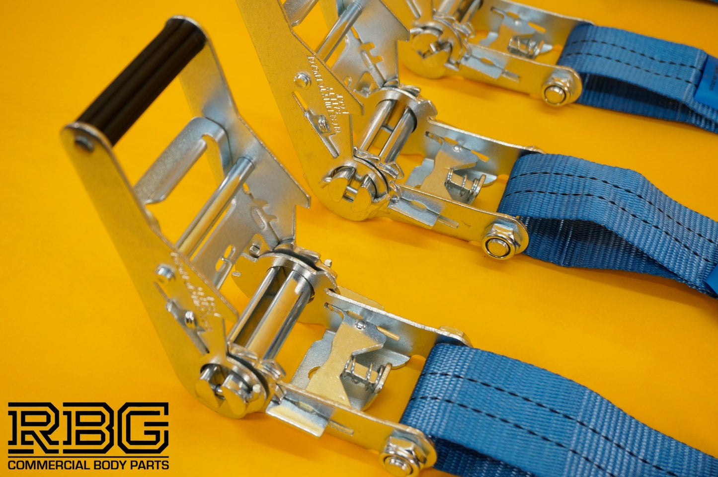 Ratchet Strap Recovery 2Ton Tie Down Alloy Wheel Hi-Vis Blue Lashing SET 4Pcs