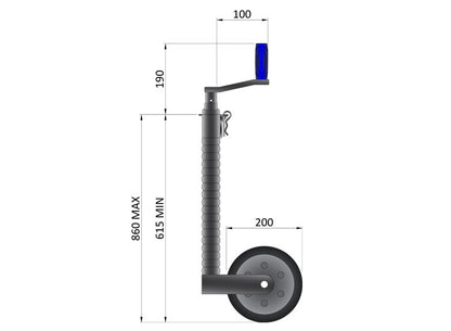 48mm Jockey Wheel + Clamp Ribbed Heavy Duty Serrated 500kg Trailer Caravan UK