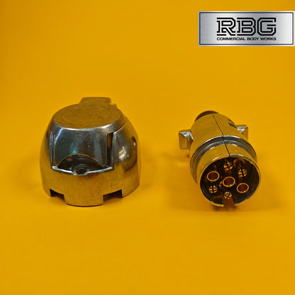 Aluminium Socket + Plug 7 Pin 12N Type For Trailer Caravan Towing 12V Towbar