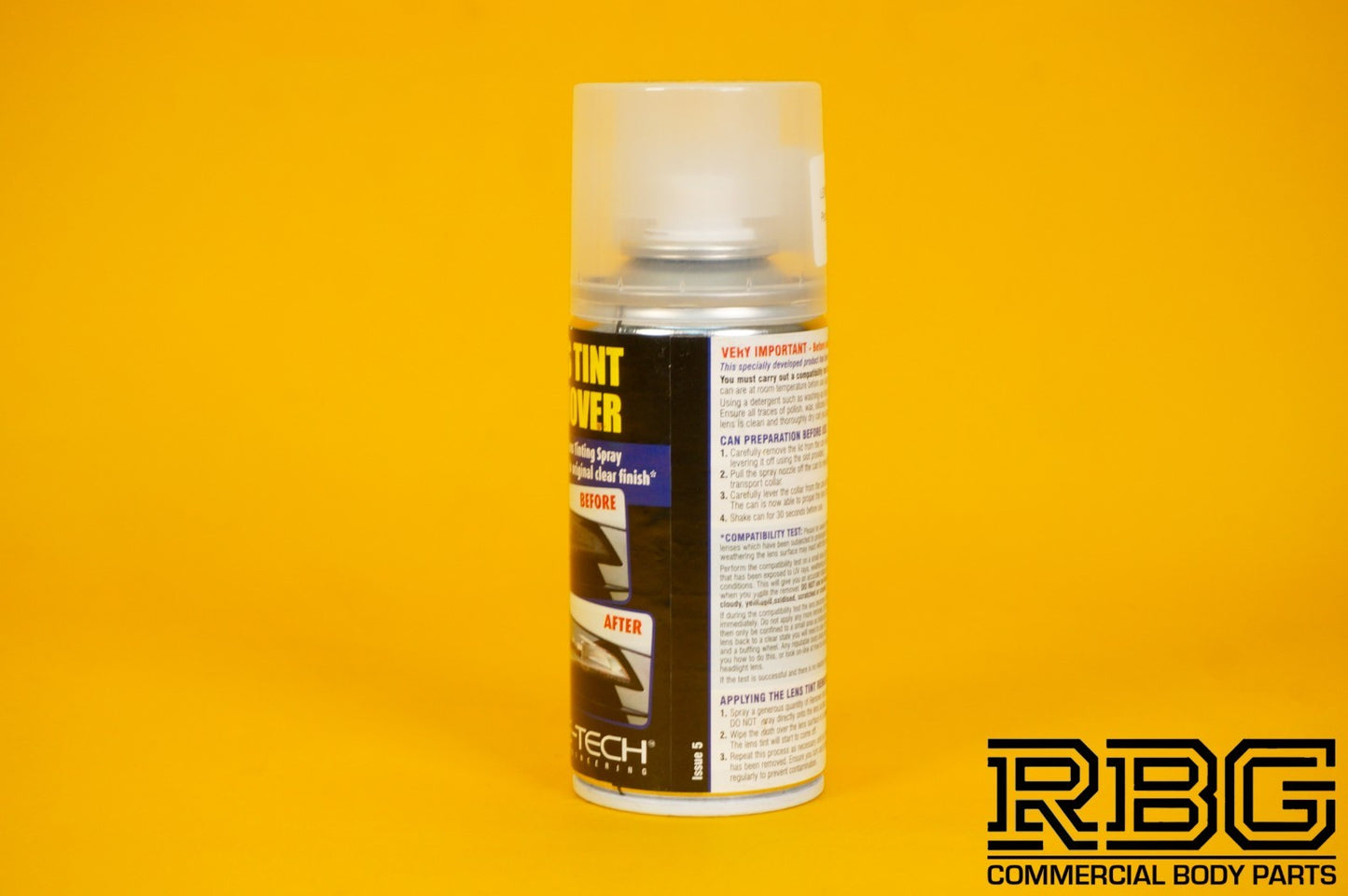Lens Tint Remover Spray E-TECH 150ml Headlight Lens Glass Plastic Car Motorbike