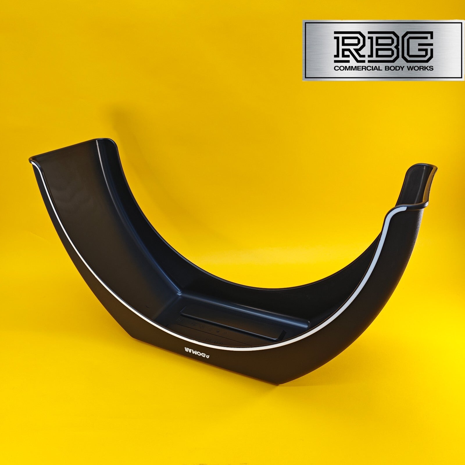 Single Wheel Mudguard Flat Top Plastic 880 x 260mm Black Mud Flap Domar Truck UK