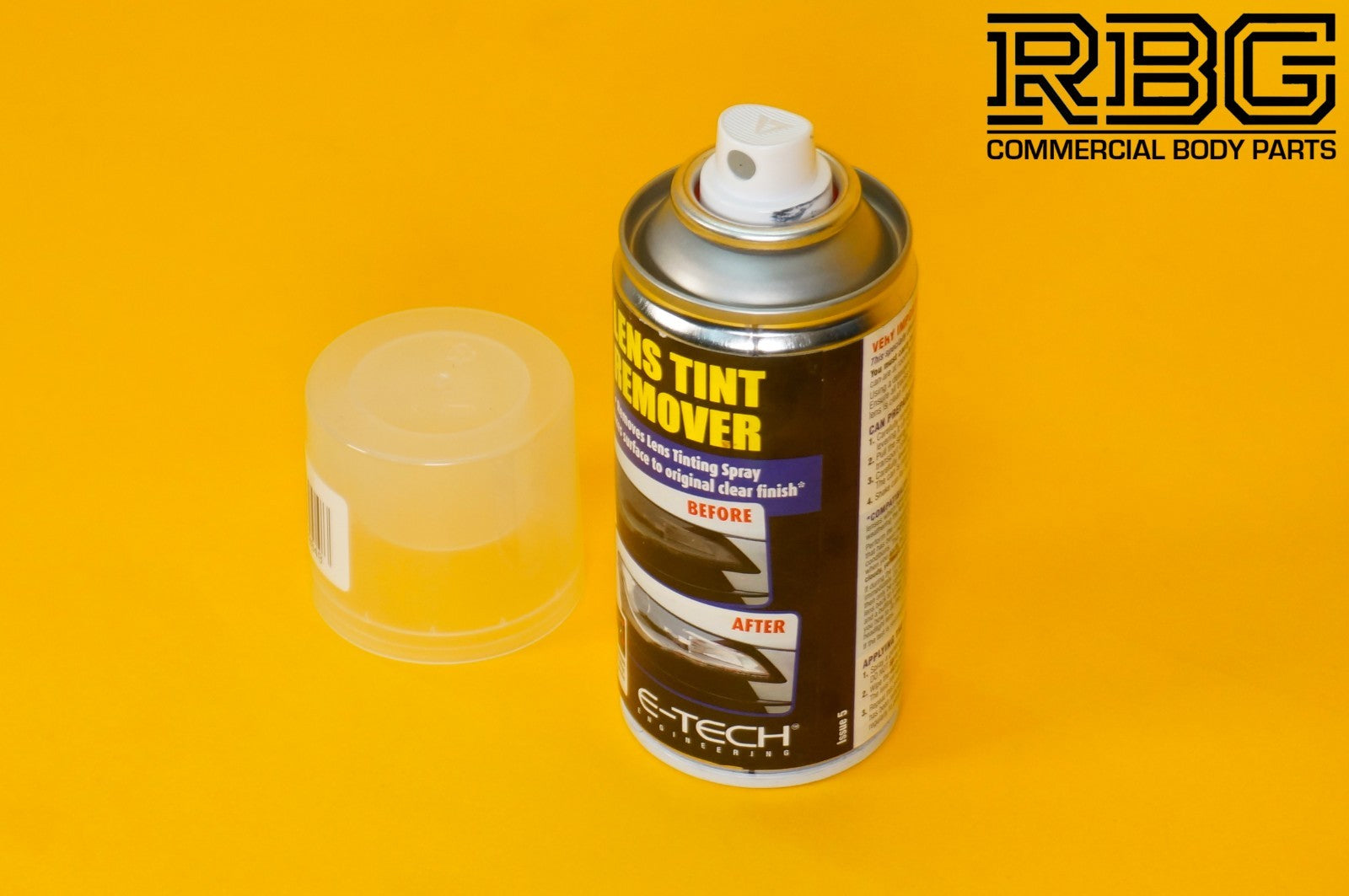 Lens Tint Remover Spray E-TECH 150ml Headlight Lens Glass Plastic Car Motorbike