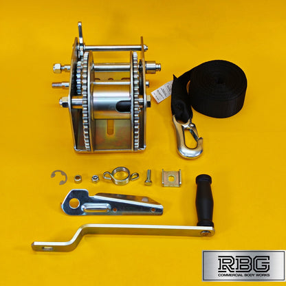 3200Lb Hand Winch + Strap & Hook 1454Kg Professional Dual Speed Heavy Duty 7M UK
