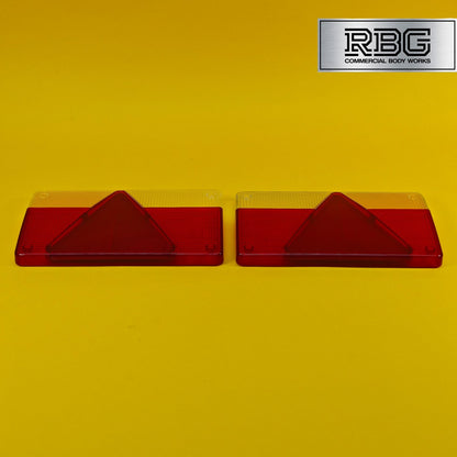 Replacement Lens Rear Light PAIR for AJBA FP80 with Orange Reflector Trailer