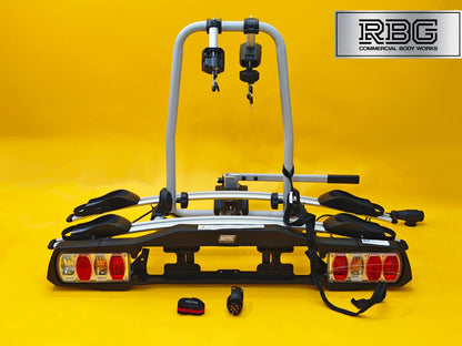 Cycle Carrier 2 Bike Towball Mounted 30kg Car Rear Tow Bar Ball Tilting Rack UK