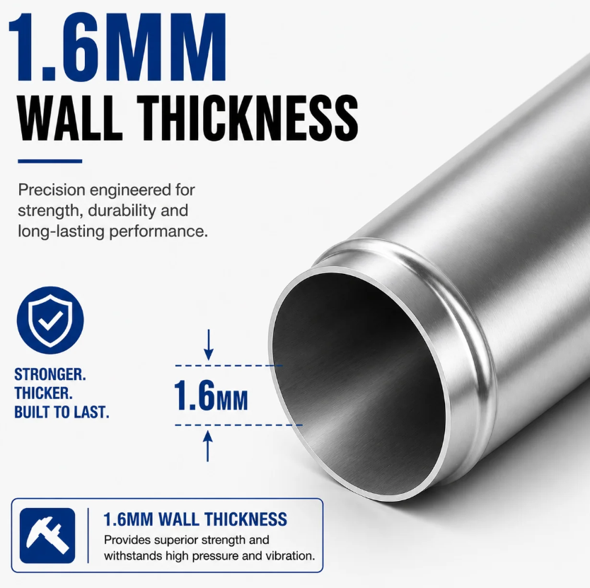 Alloy Hose Joiners 100mm Straight Swaged Connector Beaded Pipe - VARIOUS SIZES
