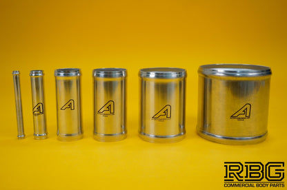 Alloy Hose Joiners 100mm Straight Swaged Connector Beaded Pipe - VARIOUS SIZES
