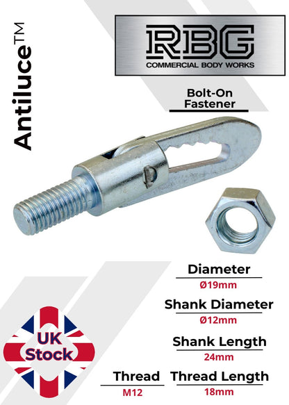 Antiluce™ Fasteners, Z/P Drop Lock Horsebox, Trailer, Pickup Tailgate Anti-Luce