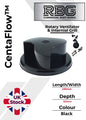 Centaflow™ Wind Driven Vent Black Horsebox Classic Profile Rotary Van Roof Air
