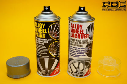 Alloy Wheel Paint METALLIC SILVER + Clear Lacquer Spray Car Refurbishment Kit