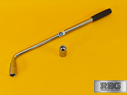 Extendable Wheel Nut Wrench 2 Reversible Sockets 17mm 19mm 21mm 23mm Power Bar