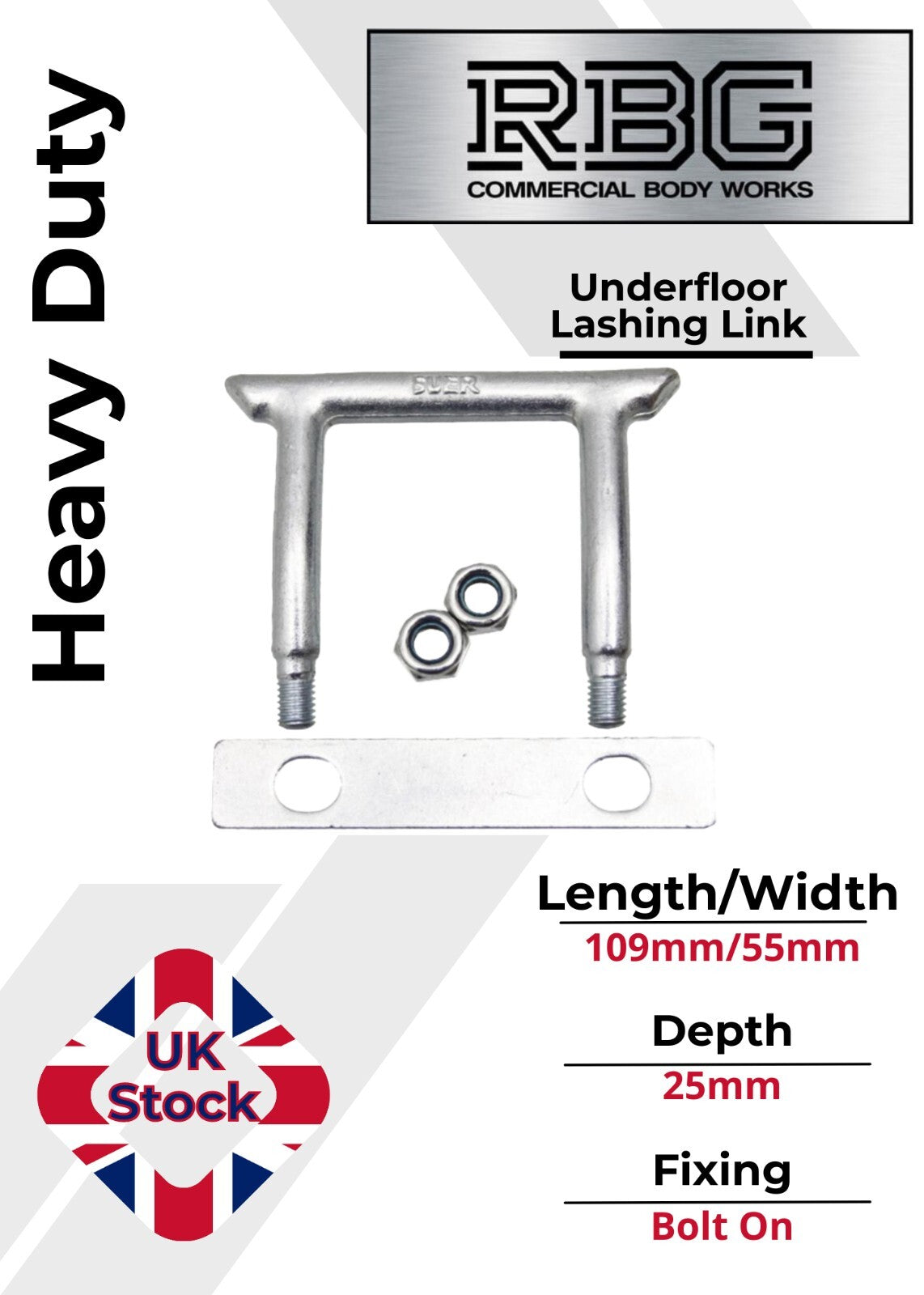 1x Under Floor Lashing Ring Heavy Duty 2500kg Tie Down Zinc Plated Underfloor