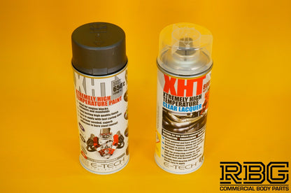 Extremely High Temperature Paint GRAPHITE + CLEAR COAT LACQUER 400ml E-TECH XHT