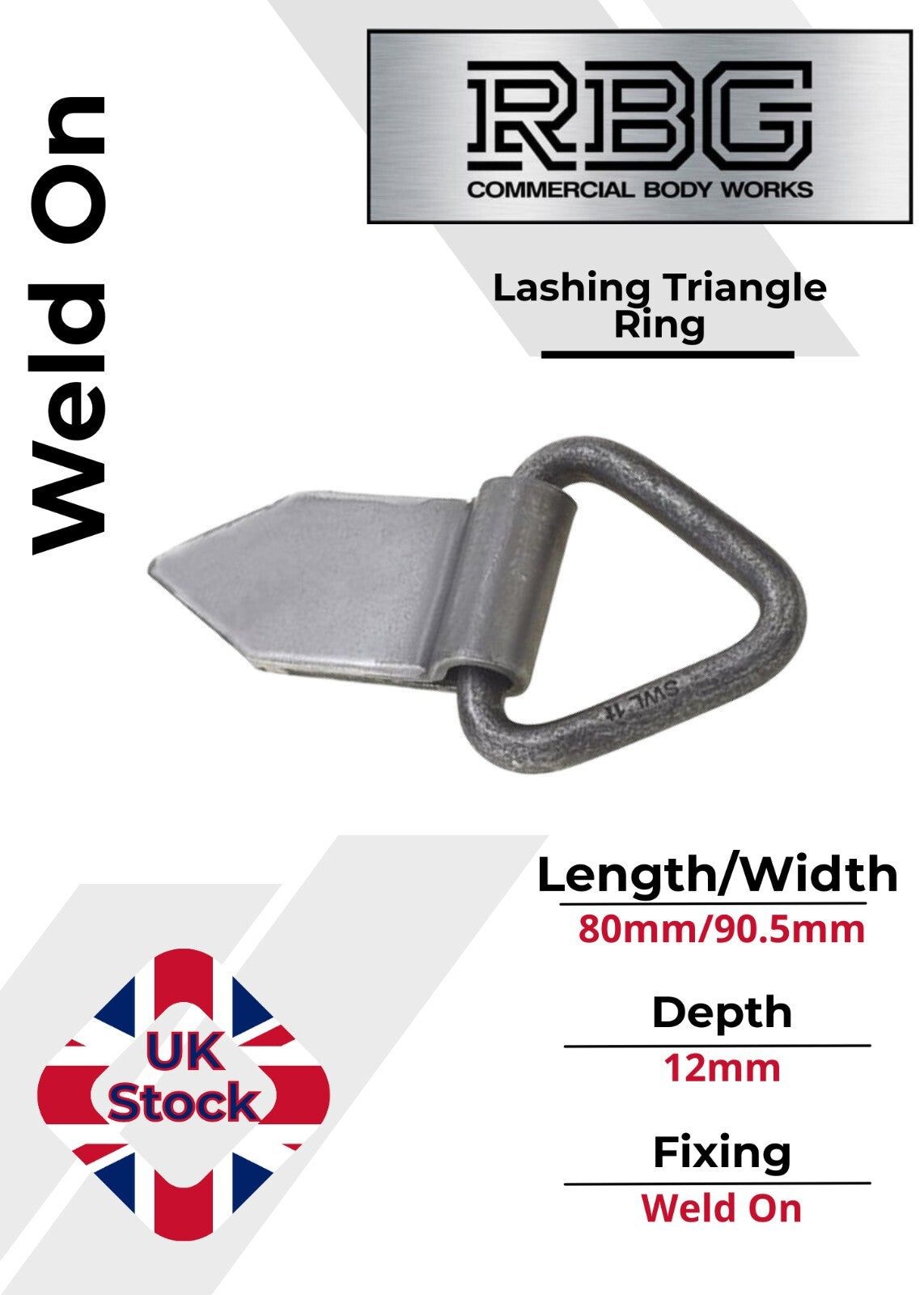 1x Triangular Heavy Duty Lashing Ring Tie Down Weld-on Trailers Recovery Truck