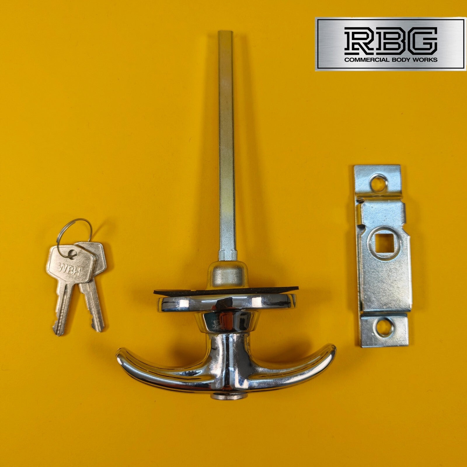 Chrome T Handle & Budget Lock Set Lever Latch for Trailer Horsebox Caravan UK