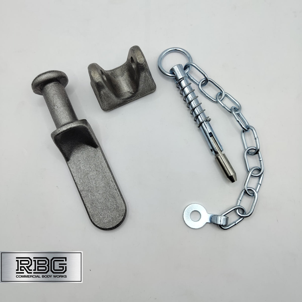 2x Tailboard Forket, Lug & SPRING LOADED Sword Pin & Chain Truck Trailer Drop
