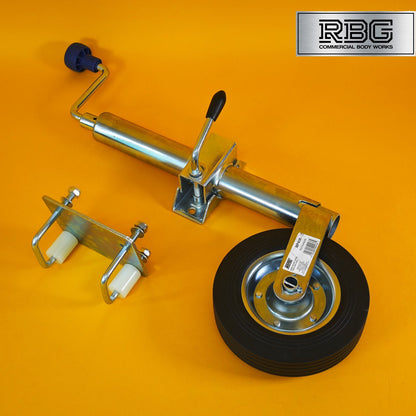 48mm Jockey Wheel + Clamp + Fixing Kit For Trailer / Caravan 100Kg 570mm-810mm