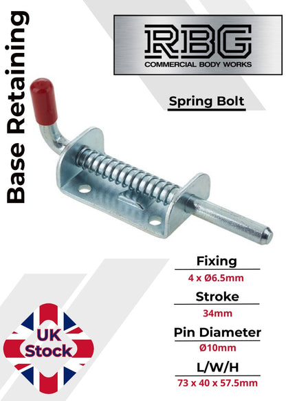Spring Loaded Retaining Shoot Bolts - Gate Door Catch Stable Horse Box Trailer