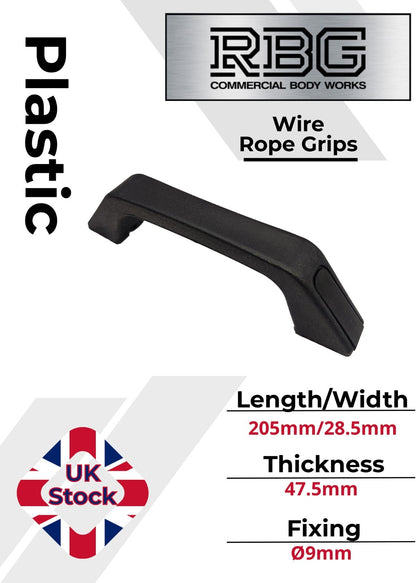 Door Grab Handle Black Plastic for Trailer Horsebox & Caravan Camper Van