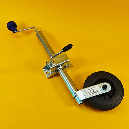 34mm Jockey Wheel + Clamp For Trailer / Caravan 75Kg Standard Duty 560mm-810mm