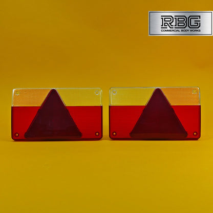 Replacement Lens Rear Light PAIR for AJBA FP80 with Orange Reflector Trailer