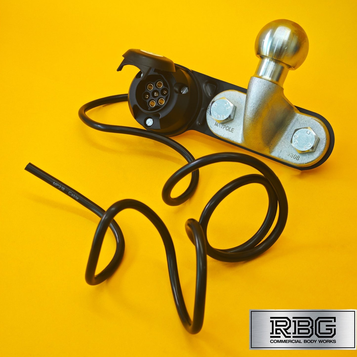 Tow Ball + Socket Assembly 12N 7 Pin 50mm Tow Hitch Silver E Approved Caravan UK