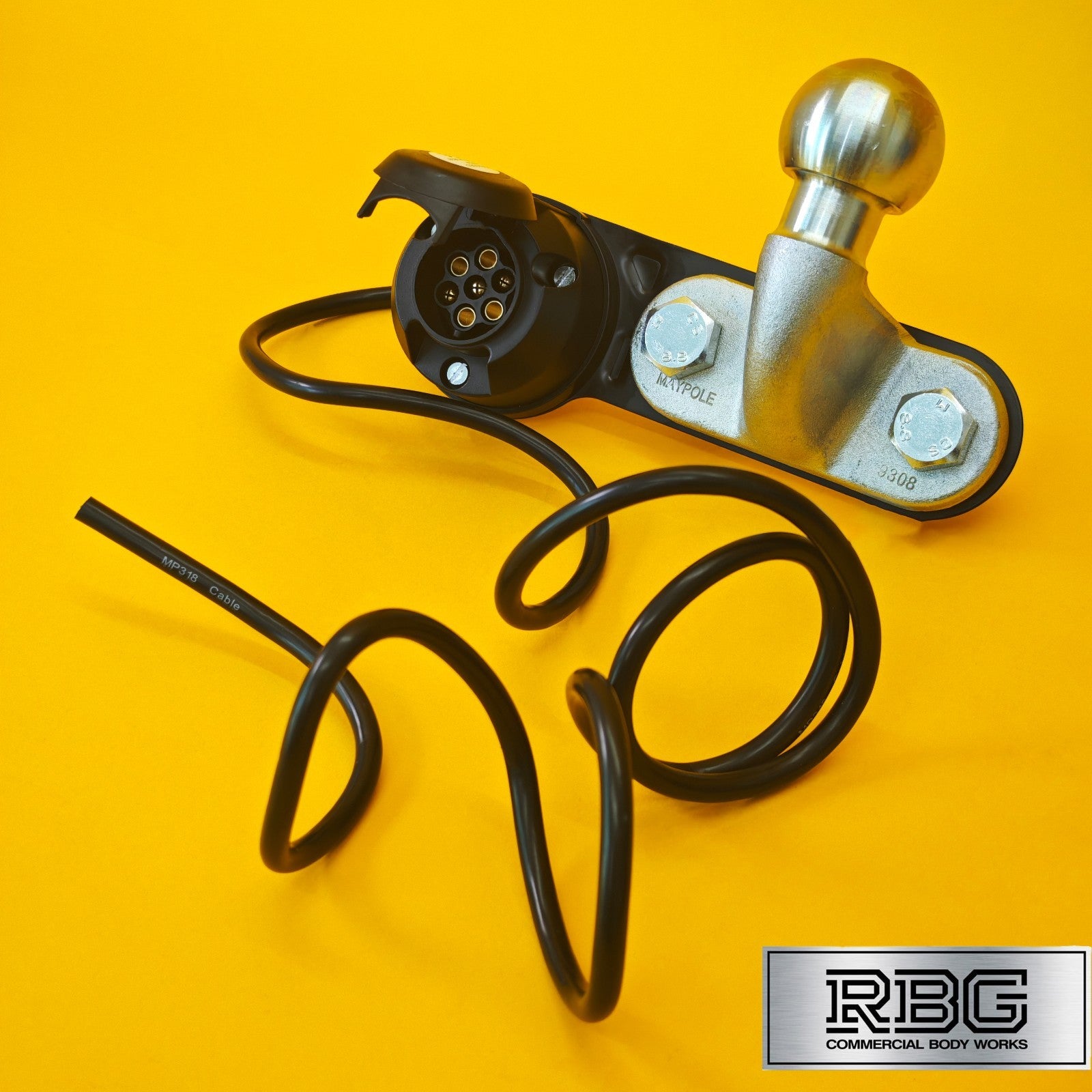 Tow Ball + Socket Assembly 12N 7 Pin 50mm Tow Hitch Silver E Approved Caravan UK