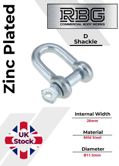 D Shackle Heavy Duty Hex Flush Pin Dee Shackle 19.5mm - 26mm Load Securing