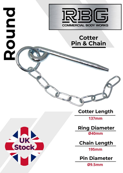 Tailboard Forket Lug 137mm Pin & Chain for Truck Dropside Tipper Trailer 1Pc SET